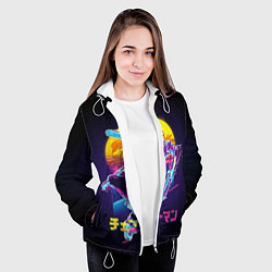 Куртка с капюшоном женская CHAINSAW MAN on the background of the moon, цвет: 3D-белый — фото 2