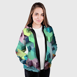 Куртка с капюшоном женская GEOMETRIC SHAPES, цвет: 3D-черный — фото 2
