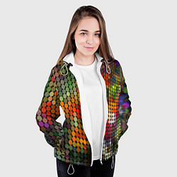 Куртка с капюшоном женская Диско шар, цвет: 3D-белый — фото 2