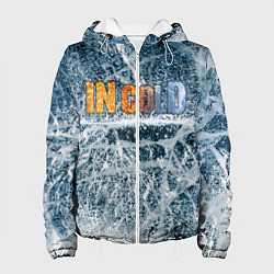 Куртка с капюшоном женская IN COLD horizontal logo with ice, цвет: 3D-белый