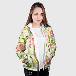 Куртка с капюшоном женская Цветы Жаркое Лето, цвет: 3D-белый — фото 2