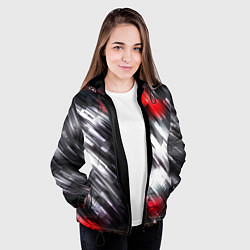 Куртка с капюшоном женская NEON abstract pattern неоновая абстракция, цвет: 3D-черный — фото 2