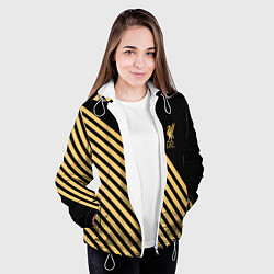 Куртка с капюшоном женская Liverpool ливерпуль полосы, цвет: 3D-белый — фото 2