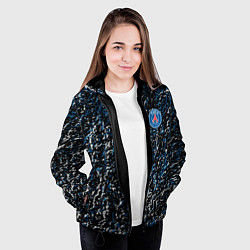 Куртка с капюшоном женская Псж paris брызги красок, цвет: 3D-черный — фото 2