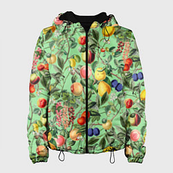 Куртка с капюшоном женская Летнее Ассорти Фруктов, цвет: 3D-черный
