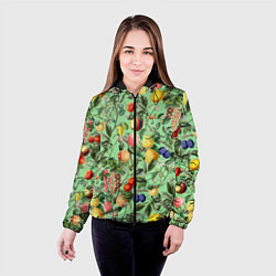 Куртка с капюшоном женская Летнее Ассорти Фруктов, цвет: 3D-черный — фото 2