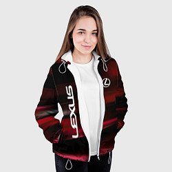 Куртка с капюшоном женская Lexus - абстракция, цвет: 3D-белый — фото 2