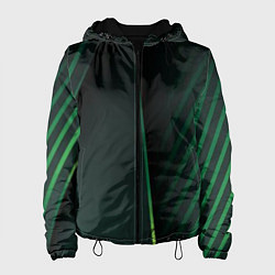 Женская куртка Зеленые 3D полосы со свечением
