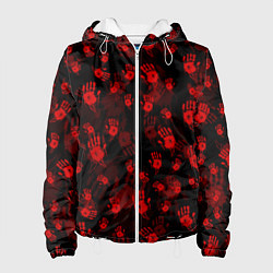Куртка с капюшоном женская Кровавые отпечатки DEATH STRANDING, цвет: 3D-белый