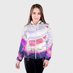 Куртка с капюшоном женская Тай-дай Абстракция Tie-Dye, цвет: 3D-белый — фото 2