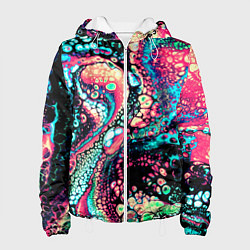 Куртка с капюшоном женская Acid Wave, цвет: 3D-белый