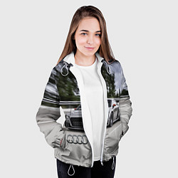 Куртка с капюшоном женская Ауди на скоростном шоссе Audi on the expressway, цвет: 3D-белый — фото 2