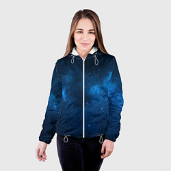 Куртка с капюшоном женская Космическая ночь, цвет: 3D-белый — фото 2