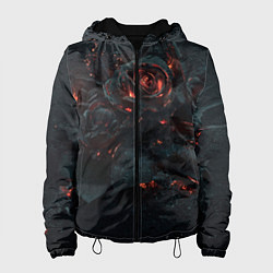 Куртка с капюшоном женская Тлеющий розы, цвет: 3D-черный