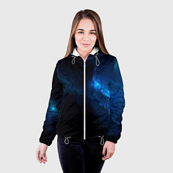 Куртка с капюшоном женская Звезды сквозь облака, цвет: 3D-белый — фото 2