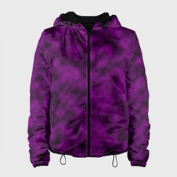 Куртка с капюшоном женская Черно-пурпурная облачность, цвет: 3D-черный