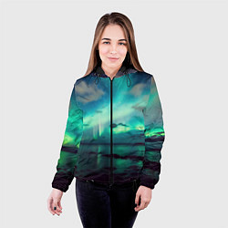 Куртка с капюшоном женская Aurora borealis, цвет: 3D-черный — фото 2