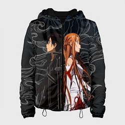 Куртка с капюшоном женская Кирито и Асуна - Sword Art Online, цвет: 3D-черный