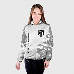 Куртка с капюшоном женская Atletico Madrid Sport на темном фоне, цвет: 3D-белый — фото 2