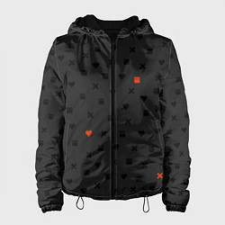 Куртка с капюшоном женская Love Death and Robots black pattern, цвет: 3D-черный