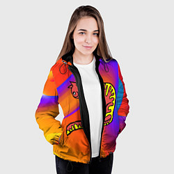 Куртка с капюшоном женская Красно - желтый кот, цвет: 3D-черный — фото 2