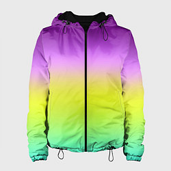Куртка с капюшоном женская Multicolored Ombre gradient, цвет: 3D-черный