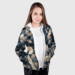 Куртка с капюшоном женская Кибернетическая стена, цвет: 3D-белый — фото 2