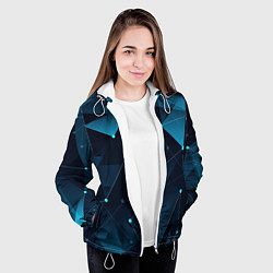 Куртка с капюшоном женская Кибернетические звёзды, цвет: 3D-белый — фото 2