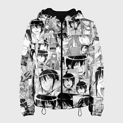 Куртка с капюшоном женская Tsuki ga Michibiku Isekai Douchuu pattern, цвет: 3D-черный