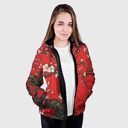 Куртка с капюшоном женская Цветущий миндаль, цвет: 3D-черный — фото 2