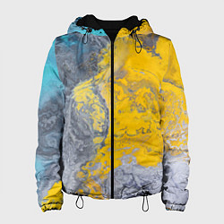 Куртка с капюшоном женская Извержение Красок, цвет: 3D-черный