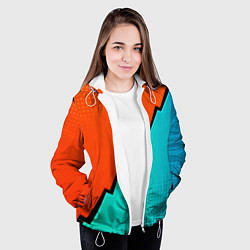 Куртка с капюшоном женская Геометрическая композиция Fashion trend, цвет: 3D-белый — фото 2