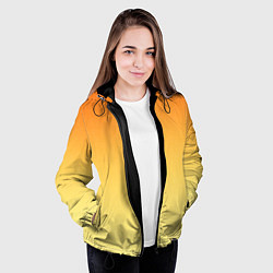 Куртка с капюшоном женская Оранжевый, желтый градиент, цвет: 3D-черный — фото 2