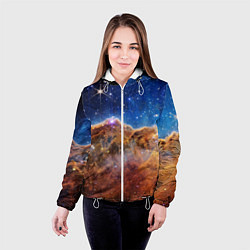 Куртка с капюшоном женская Туманность Киля фото НАСА, цвет: 3D-белый — фото 2