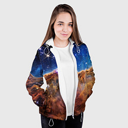Куртка с капюшоном женская Туманность Киля фото НАСА, цвет: 3D-белый — фото 2