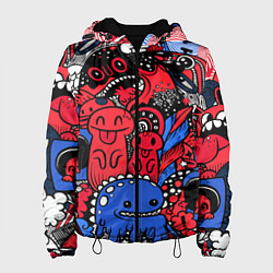 Куртка с капюшоном женская Такие разные монстры, цвет: 3D-черный