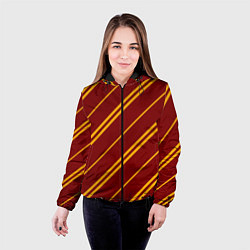 Куртка с капюшоном женская Золотые полосы, цвет: 3D-черный — фото 2