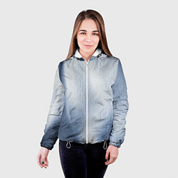 Куртка с капюшоном женская Абстрактный пепел - Серый, цвет: 3D-белый — фото 2