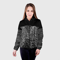 Куртка с капюшоном женская Чёрно-белый объёмный растр, цвет: 3D-черный — фото 2
