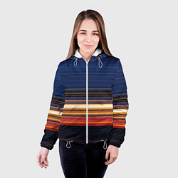 Куртка с капюшоном женская Градиент вечерний закат, цвет: 3D-белый — фото 2