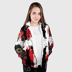 Куртка с капюшоном женская Живописная Абстракция, цвет: 3D-белый — фото 2