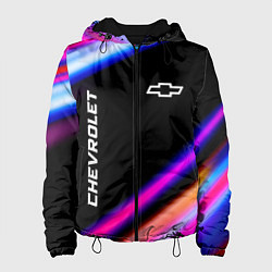 Куртка с капюшоном женская Chevrolet speed lights, цвет: 3D-черный