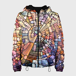Куртка с капюшоном женская Объёмный витраж, цвет: 3D-черный
