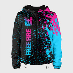 Куртка с капюшоном женская Free Fire - neon gradient: по-вертикали, цвет: 3D-черный