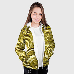 Куртка с капюшоном женская Золотой орнамент - чеканка, цвет: 3D-белый — фото 2