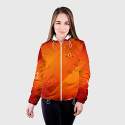 Куртка с капюшоном женская Manchester united Абстракция спорт, цвет: 3D-белый — фото 2