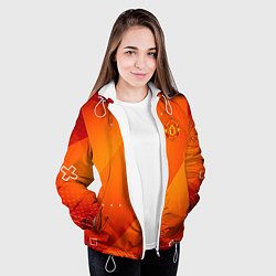 Куртка с капюшоном женская Manchester united Абстракция спорт, цвет: 3D-белый — фото 2