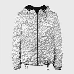 Куртка с капюшоном женская Мятая блестящая поверхность, цвет: 3D-черный