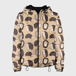 Куртка с капюшоном женская Charming hedgehogs, цвет: 3D-черный