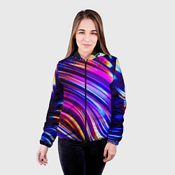 Куртка с капюшоном женская Яркая цветная композиция, цвет: 3D-черный — фото 2